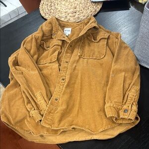 Corduroy Button-Up Shirt in Mustard